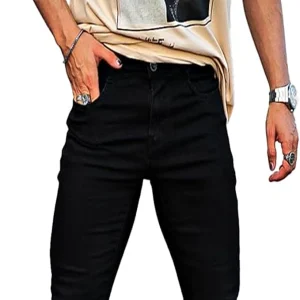 Heyfanee Men’s Slim Fit Stretch Jeans (White)